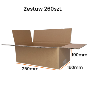 Karton klapowy 250x150x100mm - 3400 sztuk