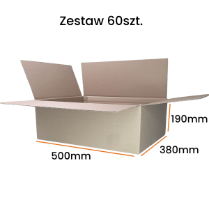 Karton klapowy 500x380x190 - 60 sztuk
