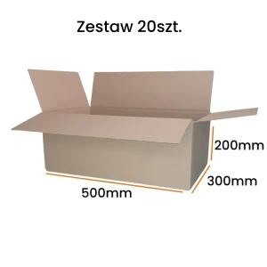Karton klapowy - 500x300x200 - 20 sztuk