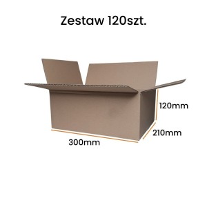 Karton klapowy 300x210x120mm wewnętrzne - 120 sztuk