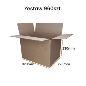 karton o podstawie a4 - 320x220x250 - 960 sztuk