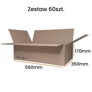 Karton klapowy 560x350x170 wew. - 60sztuk